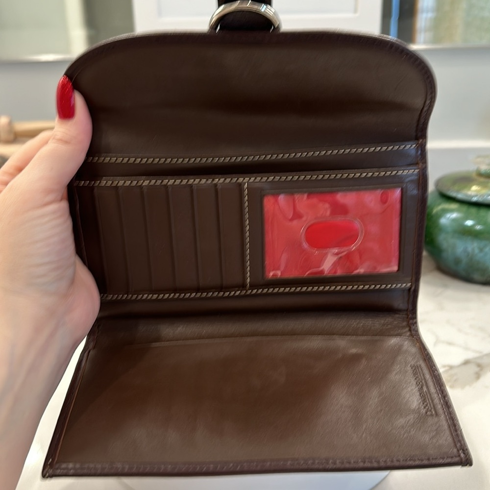 Dooney & Bourke - Leather & Canvas Buckle Wallet EUC - Picture 12 of 17